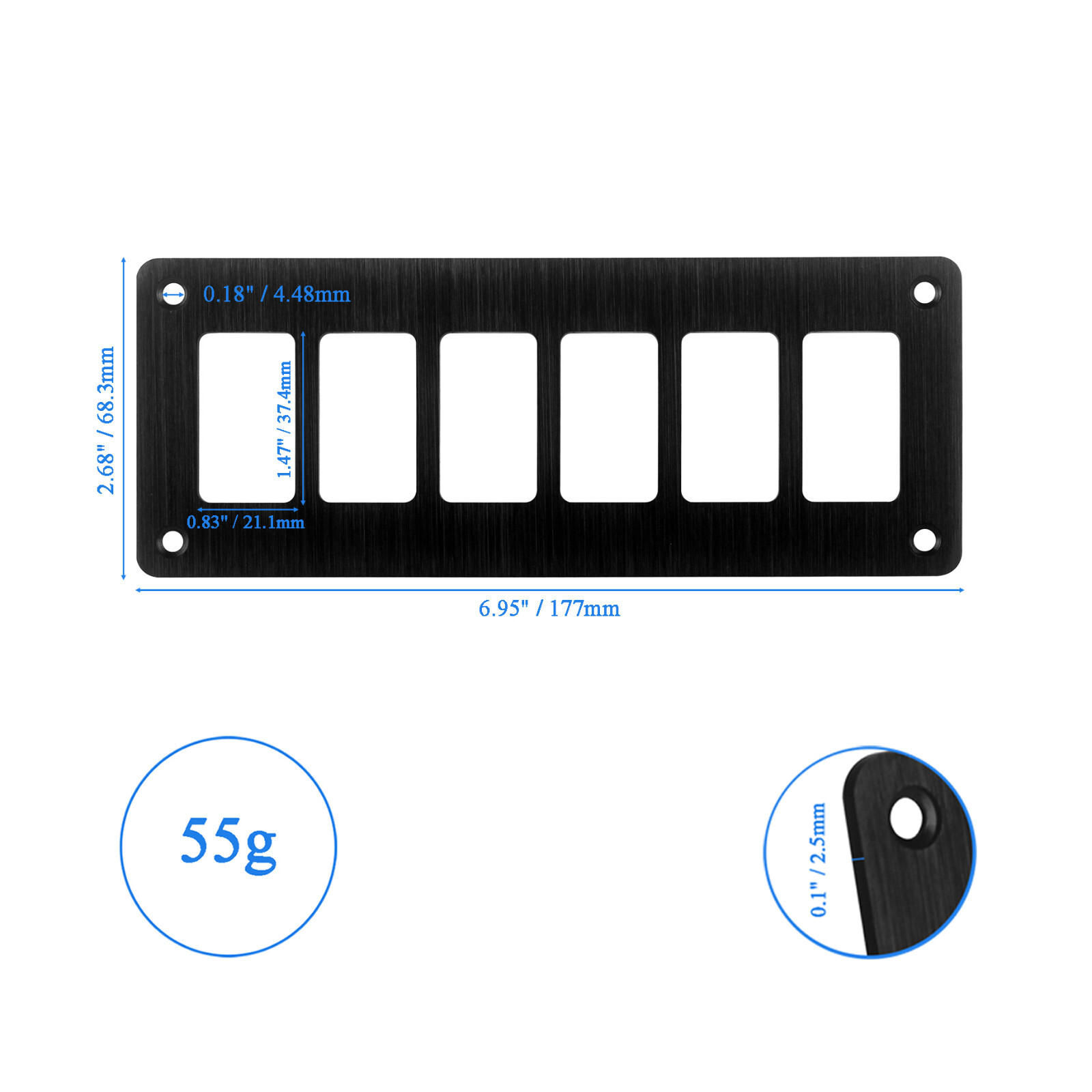 1/2/3/4/6/8 Gang Rocker Switch Panel Aluminum Frame for Car Boat Carling Switch