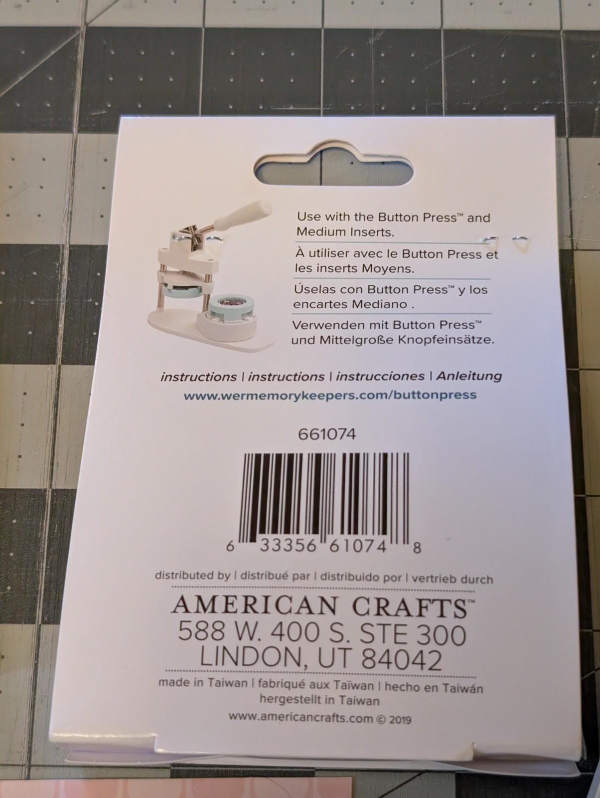 We R Memory Keepers Button Press Keychain Kit-Makes 2 - Lot of FOUR Pkgs Total