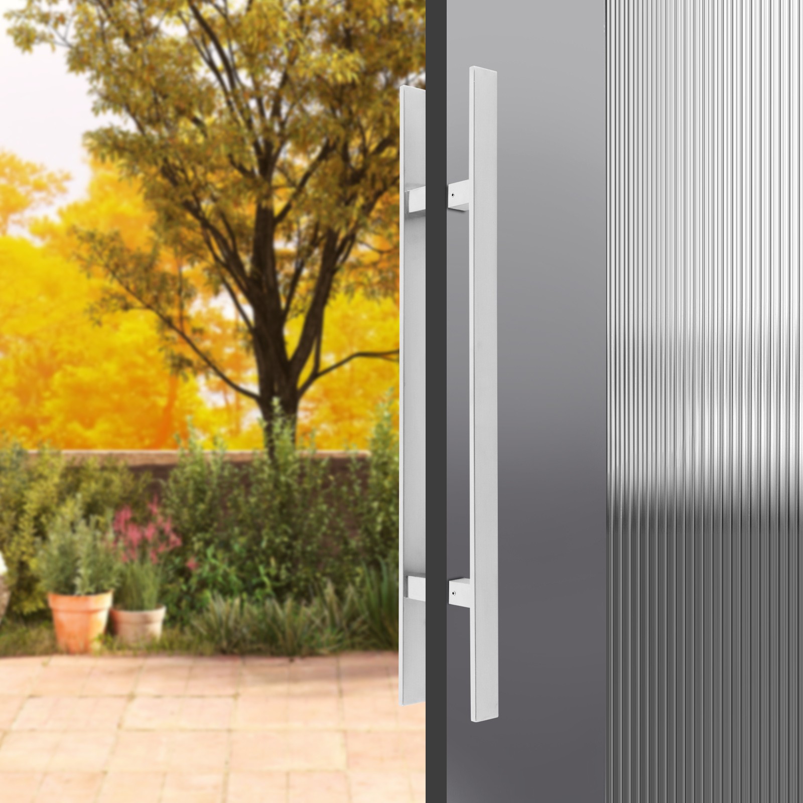 Dual Sided Push Pull Door Handle H-Shaped Handle Sliding Door Handle Stainless