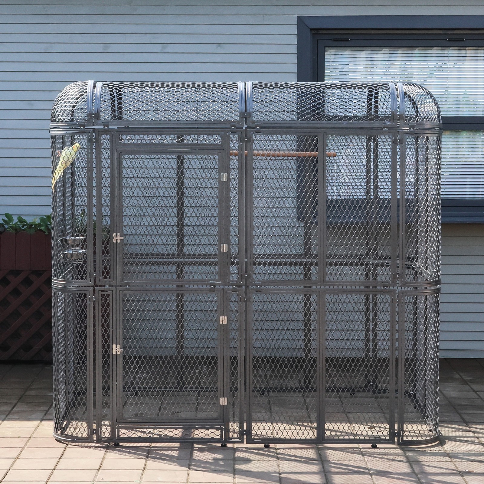 Large Walk-in Bird Cage Aviary for Parrot Macaw Finch Outdoor Metal Enclosure