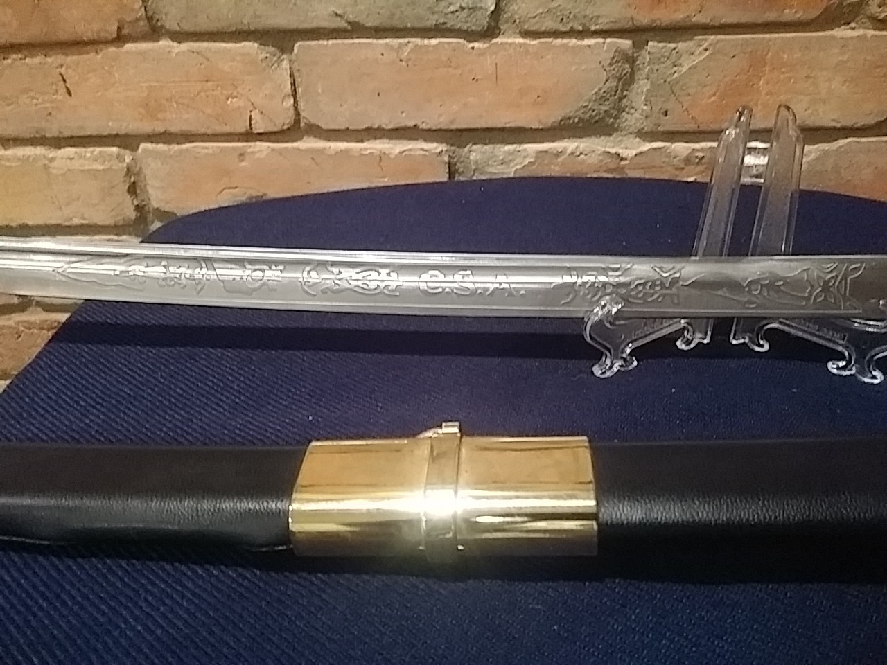 Civil War CSA Confederate Cavalry Officer's Sword Saber Etched Blade Replica