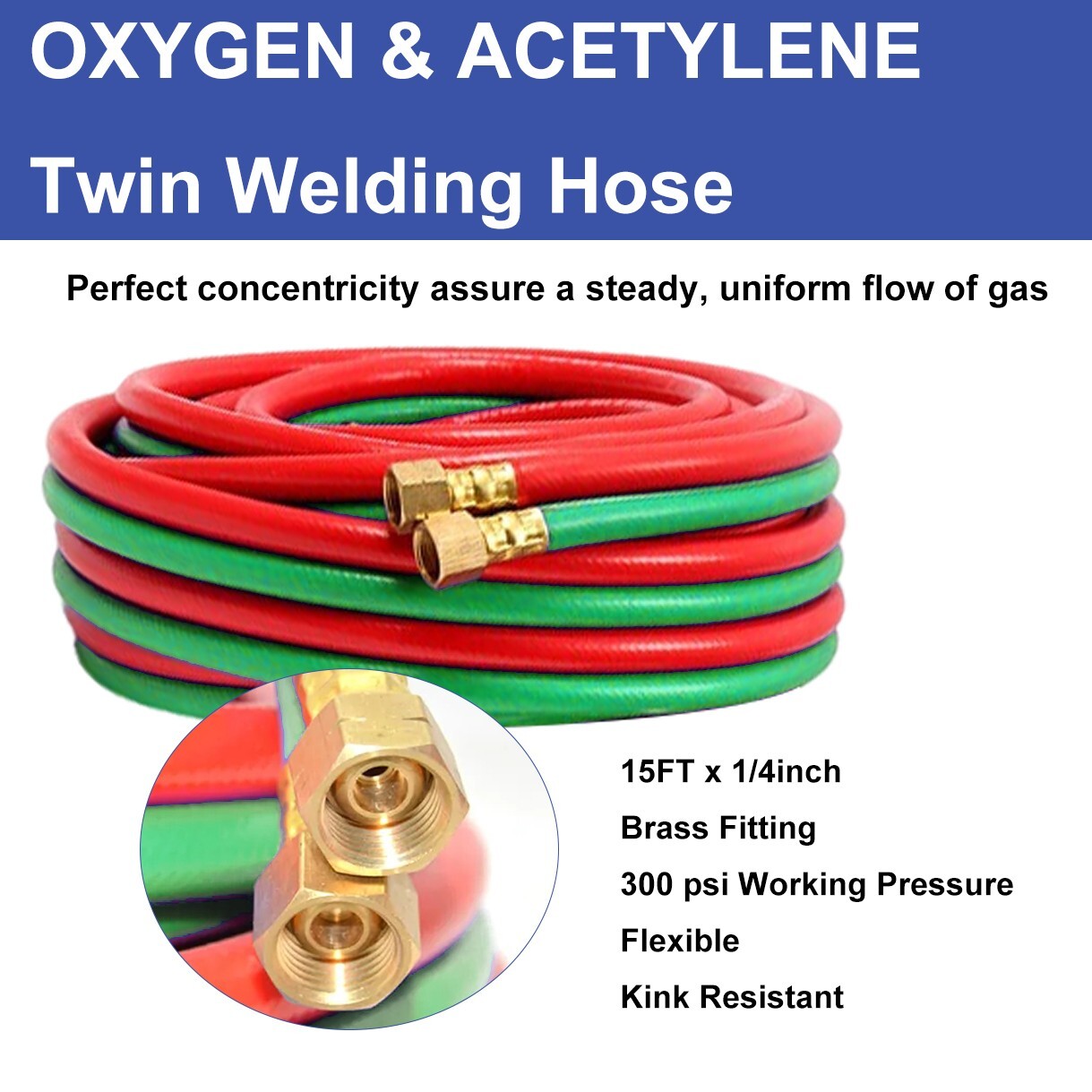 Oxy Acetylene Gas Cutting Torch Welding Kit W/Hose Welding Glasses Storage Case