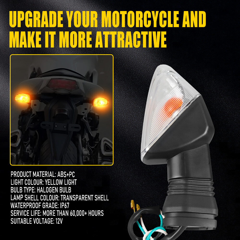 4x Front+Rear Clear Turn Signal Indicator Lamp For Kawasaki KLR 650 KLR650 08-17