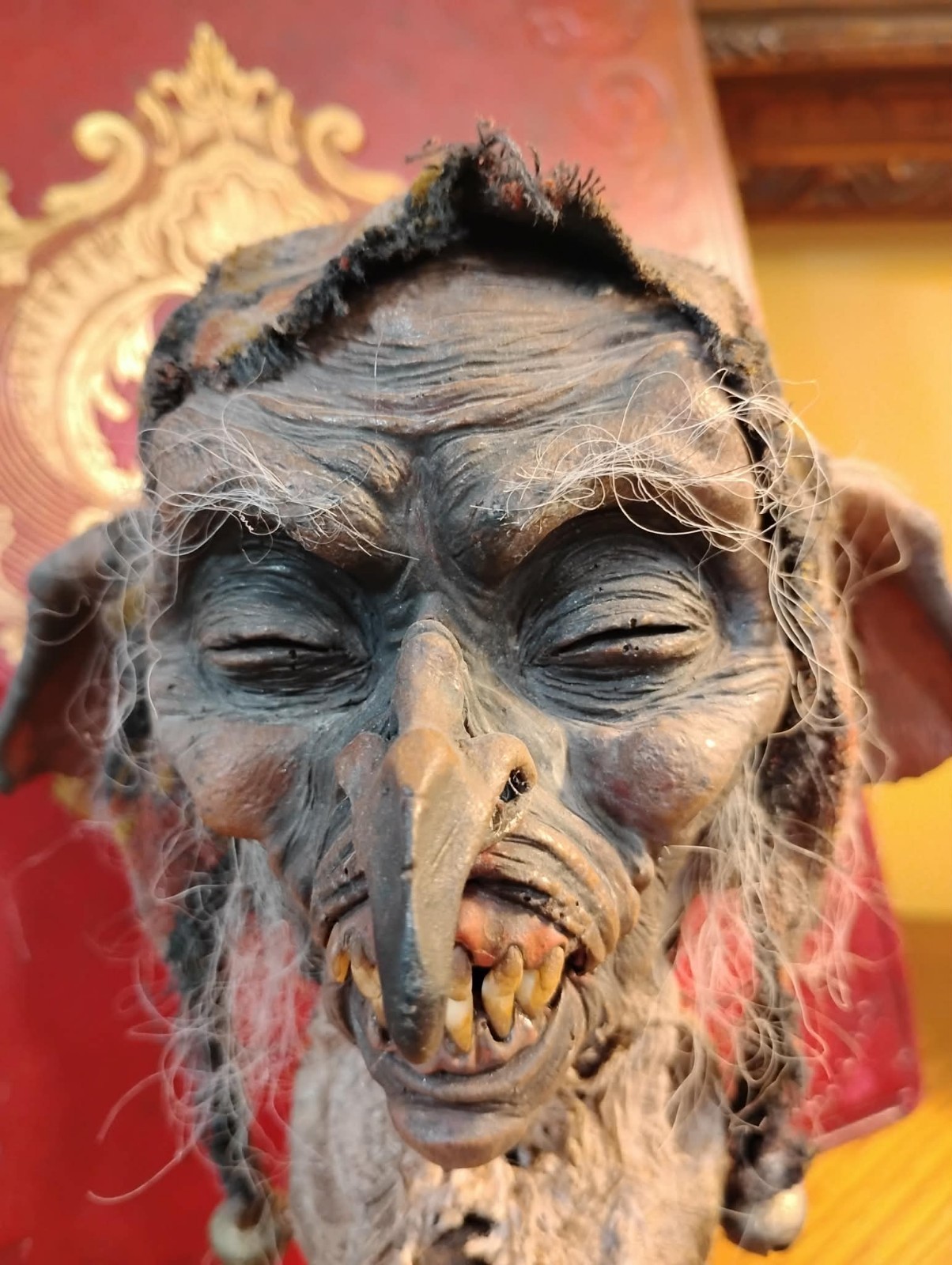Goblin Mummified Severed Head Handmade Sculpture by Spanish Artist Moise Espina