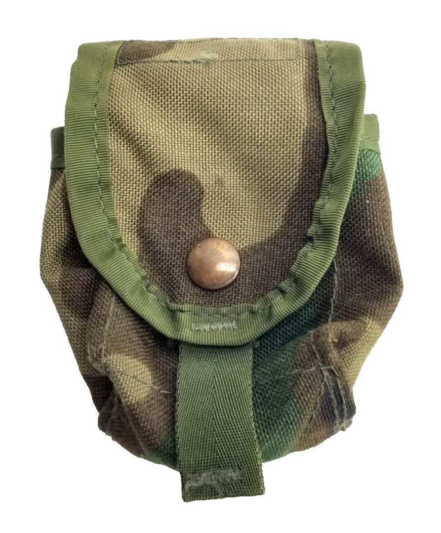 USGI Military Molle II WOODLAND CAMO Army Hand Grenade Pouch 4.5x3x2.25 VGC