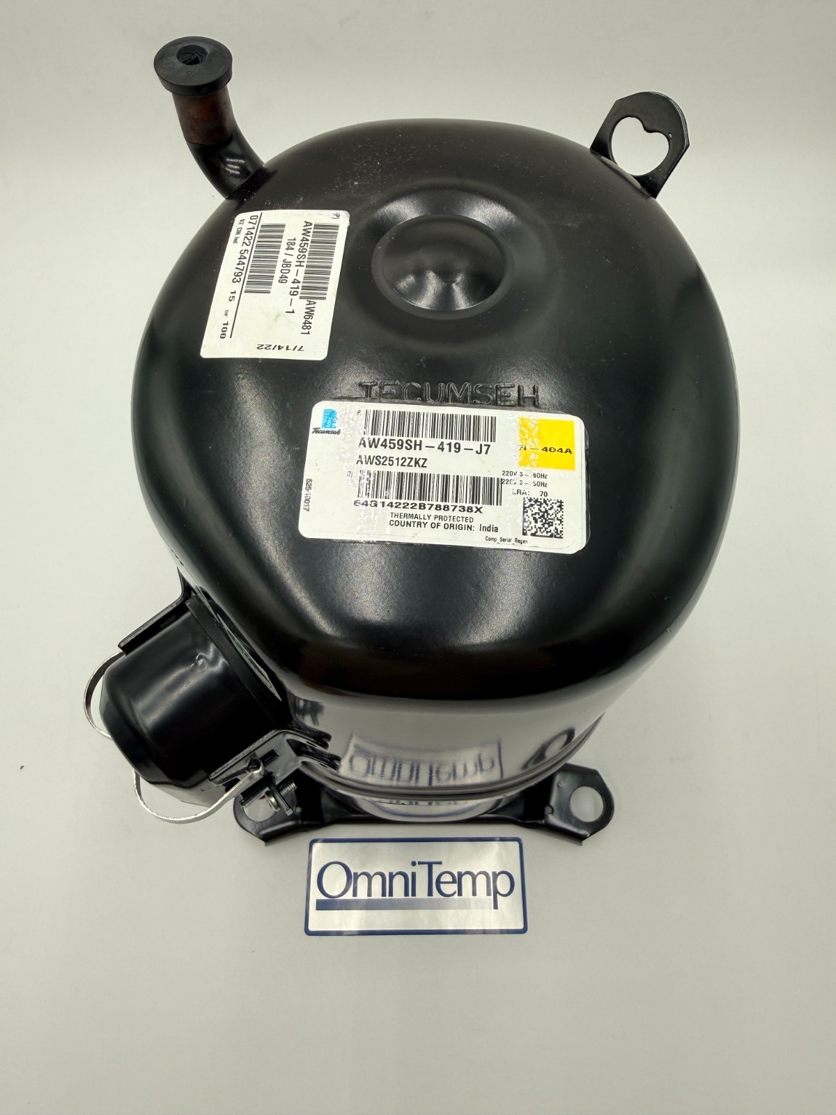 OMNITEAM/Tecumseh comp-AWS2512ZKZ-  2  1/4HP- 208V.- 3ph-R448A- R404A-LT- NEW