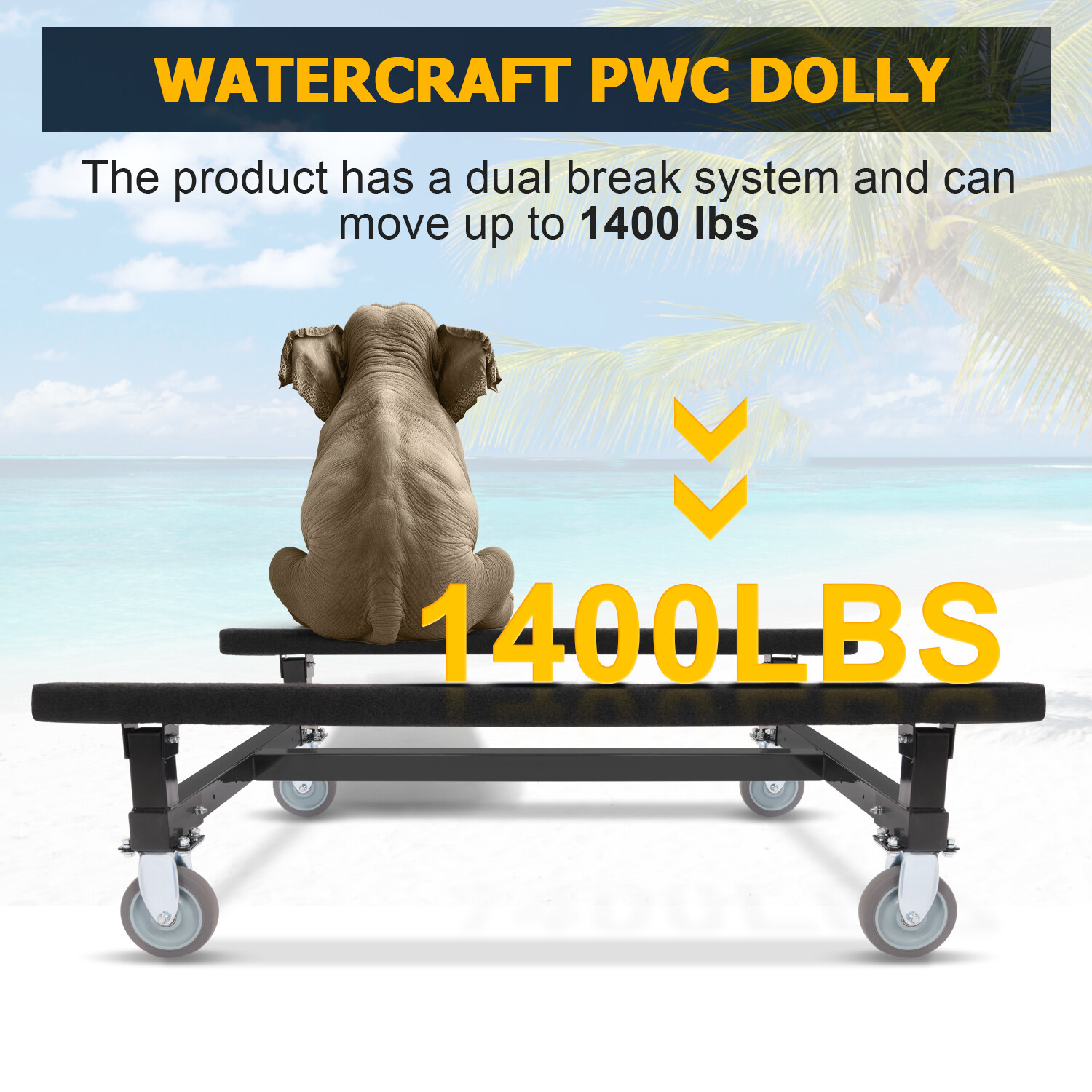 Heavy Duty Watercraft PWC Dolly Boat Jet Ski Stand Storage Cart 1400LBS