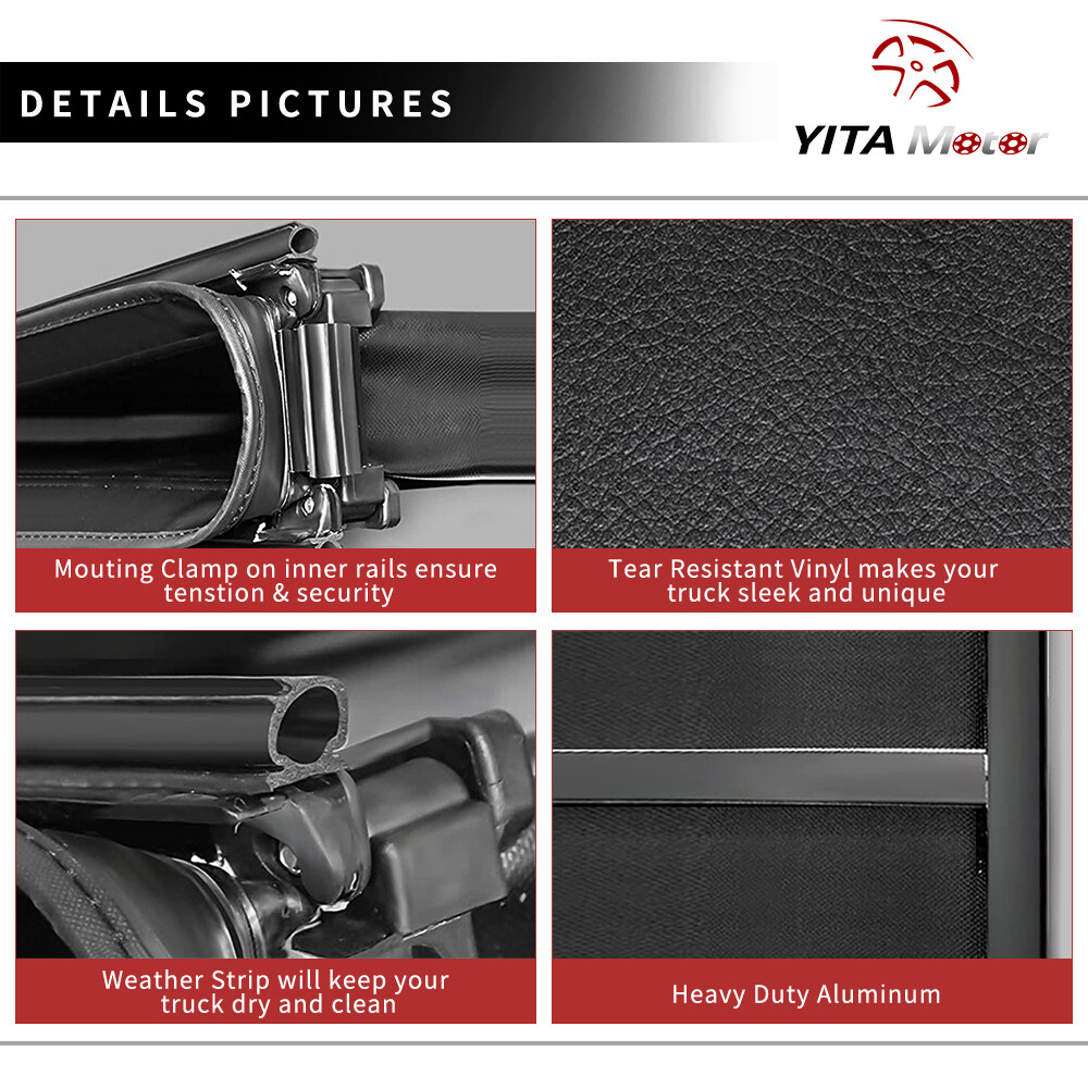 6.75 ft Bed Soft 4-Fold Tonneau Cover for 1999-2016 Ford F250 F350 Super Duty