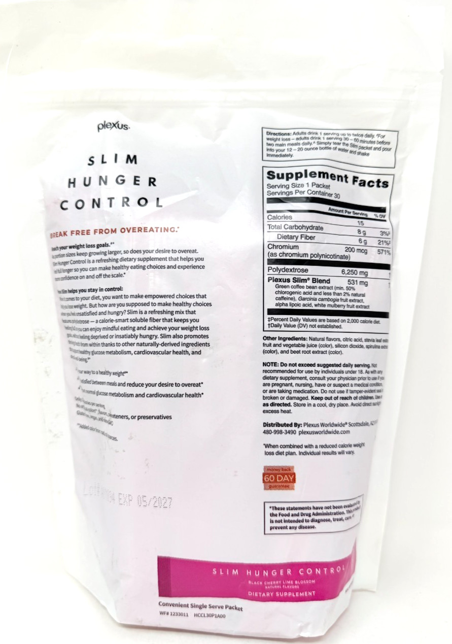BLACK CHERRY LIME Plexus Slim Hunger Control 30 Servings Weight Management