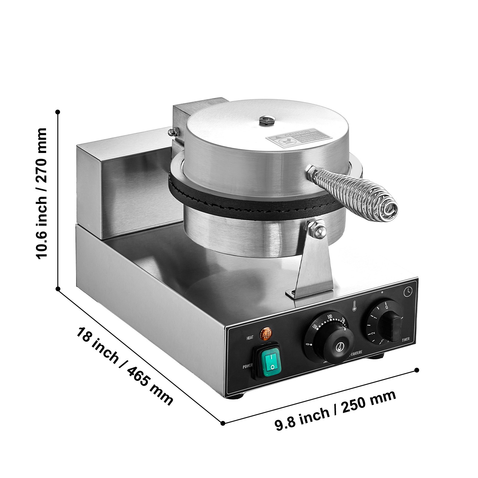 Electric Ice Cream Cone Maker Commercial Waffle Cone Egg Roll 1230W