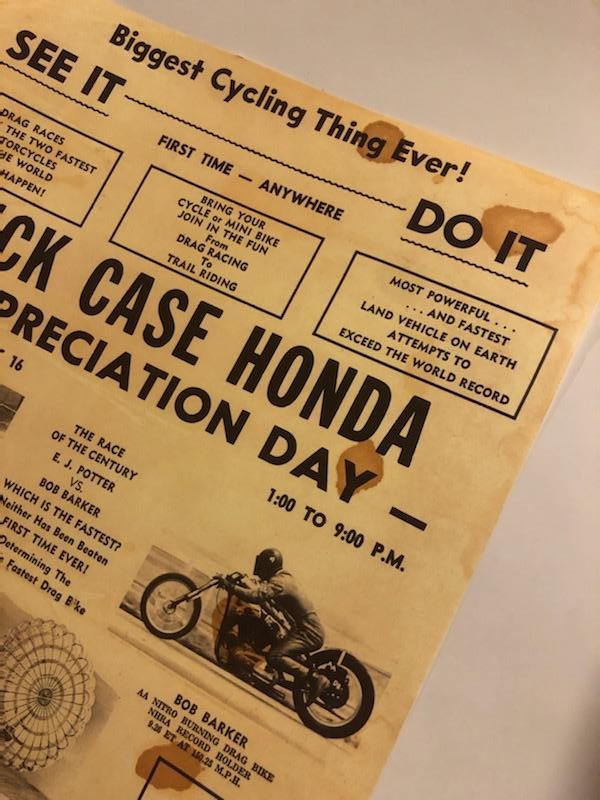 E J Potter Art Arfons Biggest Motorcycle DRAG STRIP Thing Ever Rick Case Poster