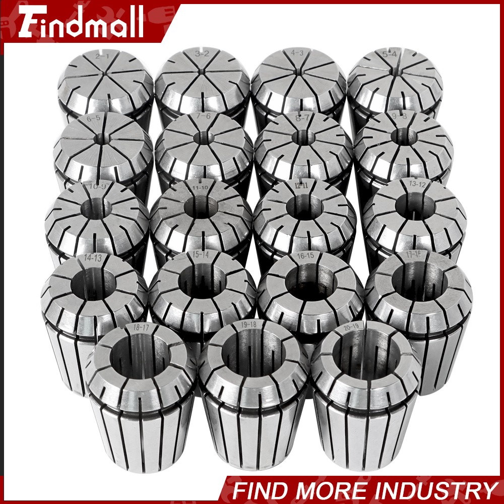 ER32 Metric Precision Spring Collet Set 2-20mm 19pcs for CNC Engraving Milling
