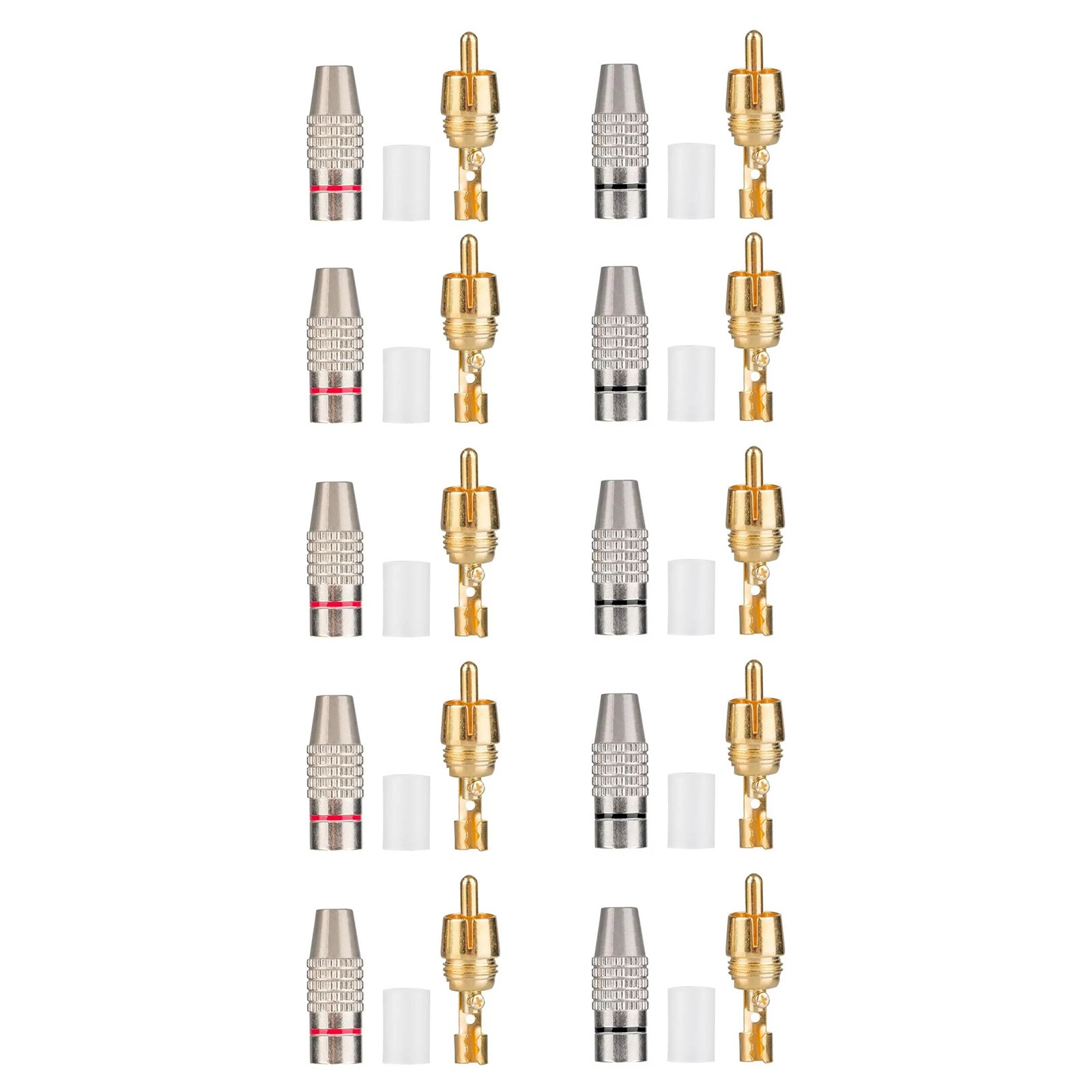 42mm RCA Male Plug Solderless Gold Audio Video Cable Adapter Connector Speaker