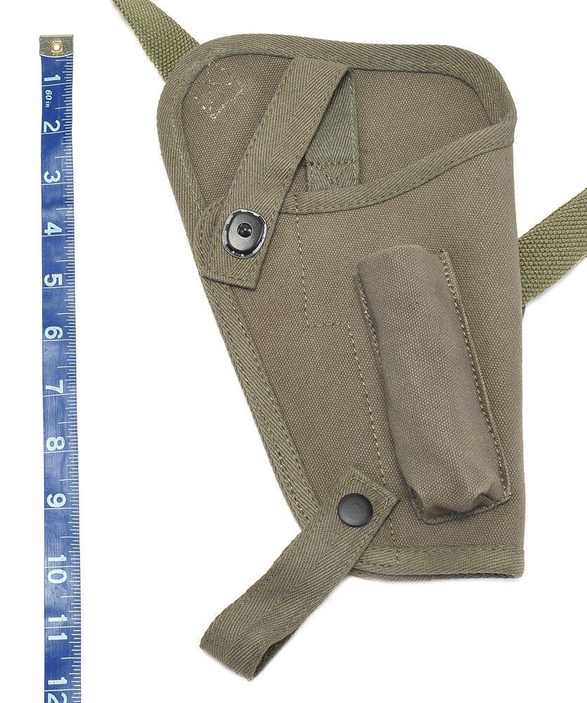 US WW2 M3 OD Canvas Colt 1911 .45 Tanker Shoulder Holster with Magazine Pouch