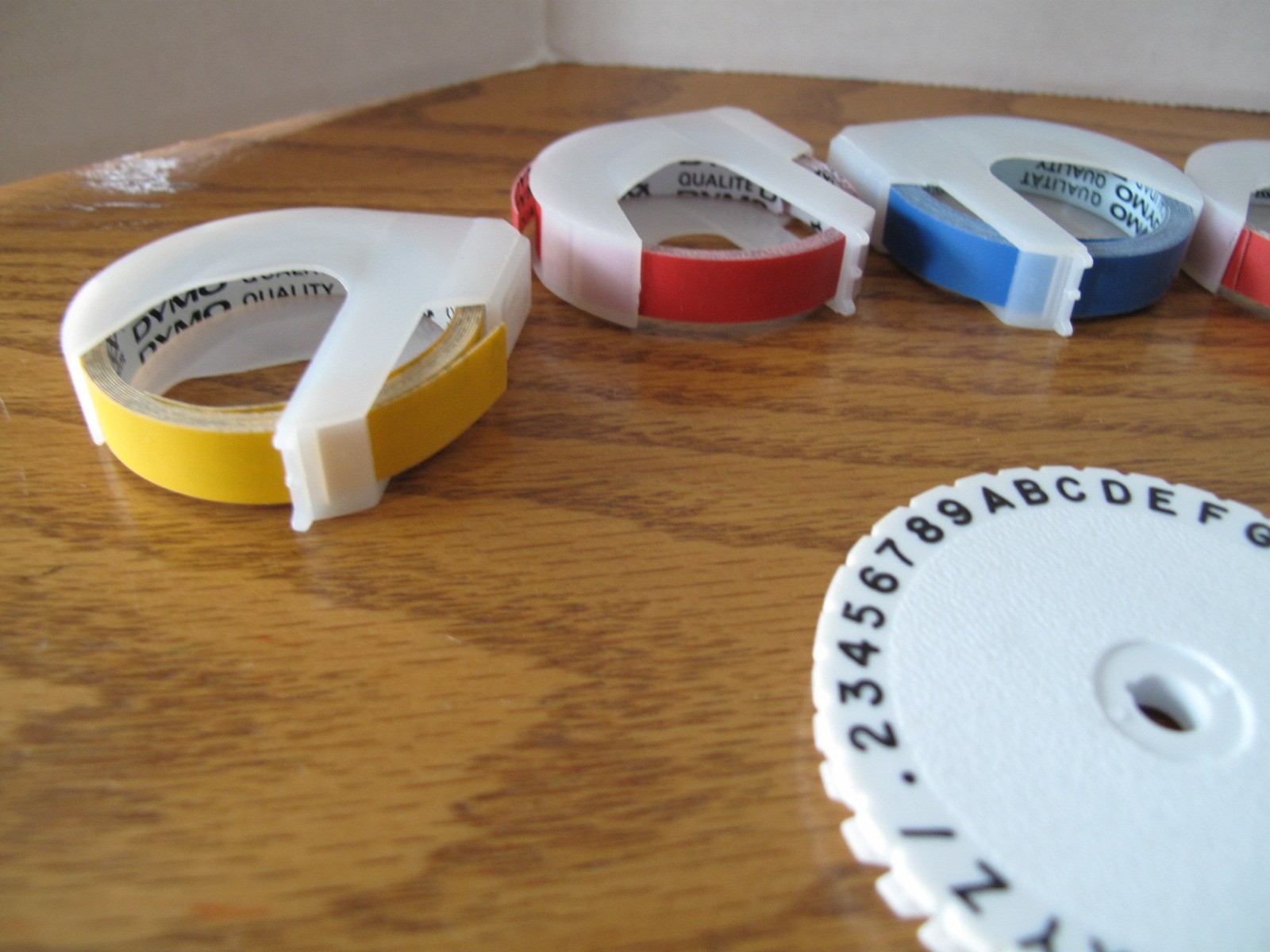 Vintage DYMO Embossing Wheel & Lot of 3/8" Labeling Tape