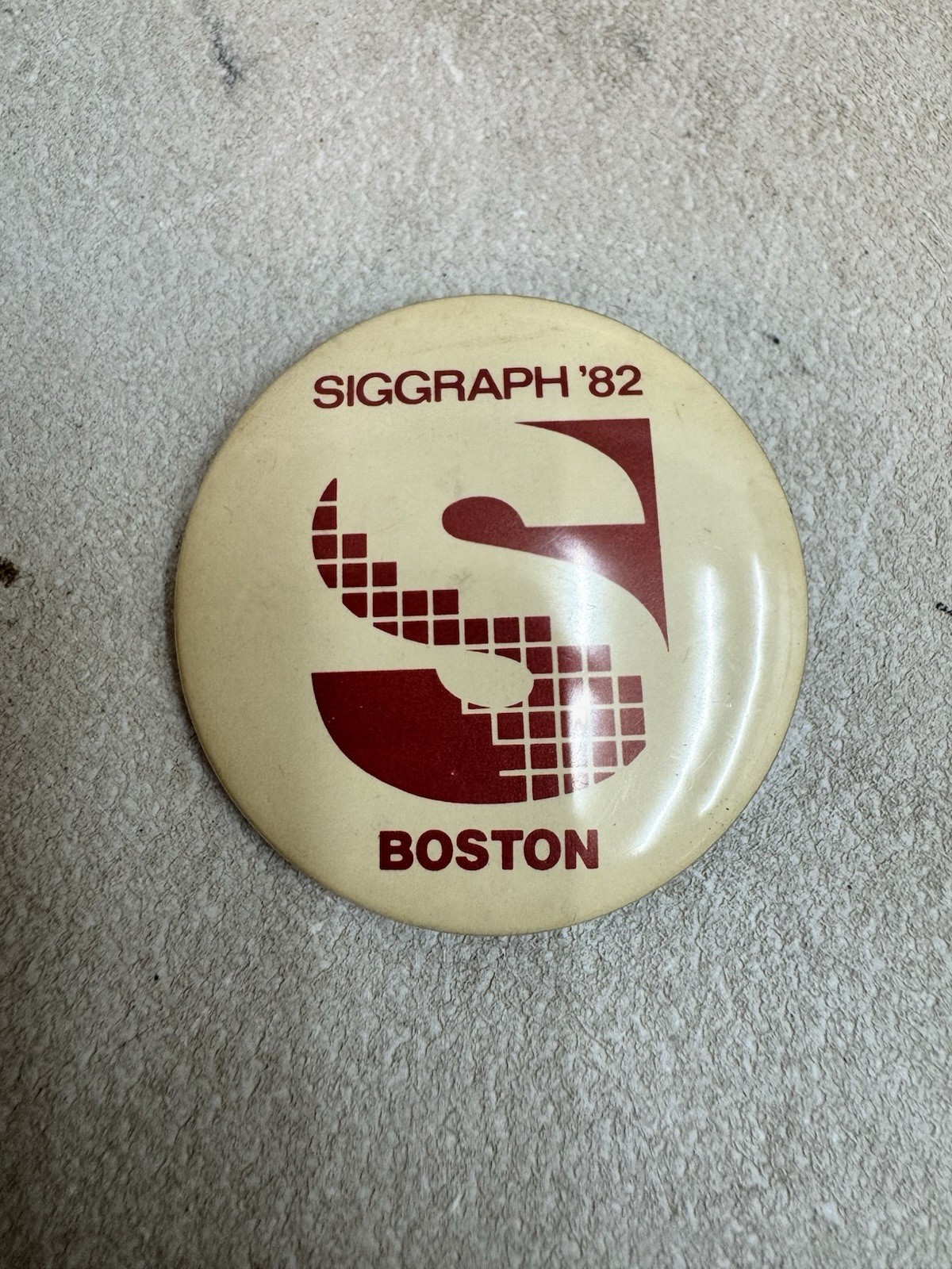 Siggraph ACM Computer Animation Boston 1982 Button Pinback Vintage