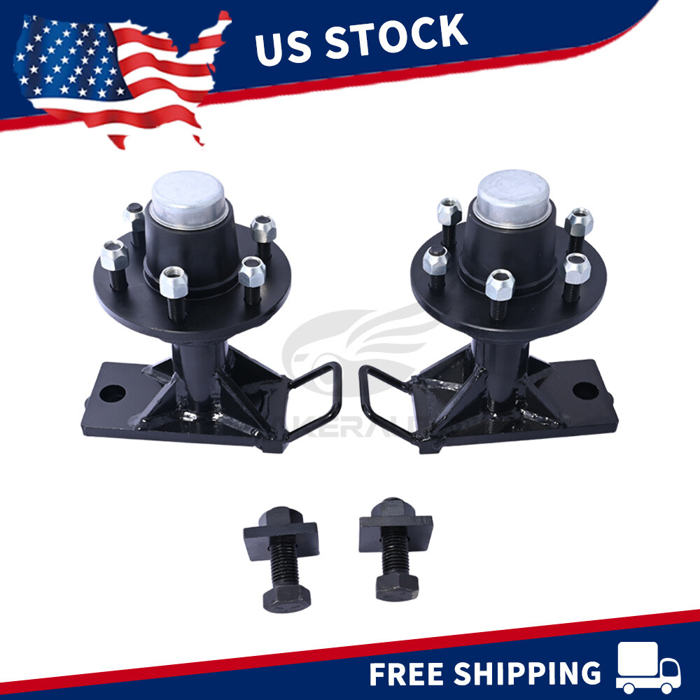 2PCS 6x 5.5 Lug Superior Shipping Container Wheels, Bolt-on Spindle Kit 8000LB