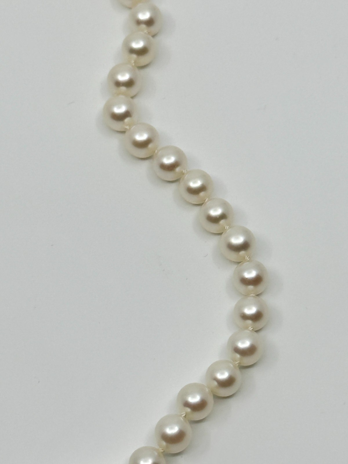 7mm Quality Choker 14K Solid White Gold Japanese Saltwater Akoya Pearl Necklace
