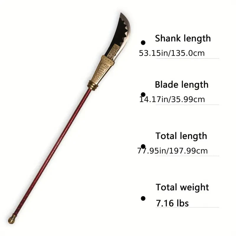 77''Metal katana Sword, White Beard Pirates one piece Moon Blade,Edward Newgate
