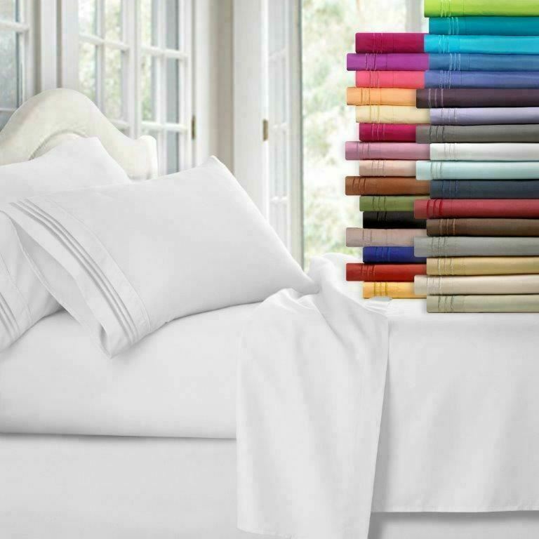 1800 Series 4 Piece Bed Sheets Set Hotel Luxury Ultra Soft Deep Pocket Sheet Set