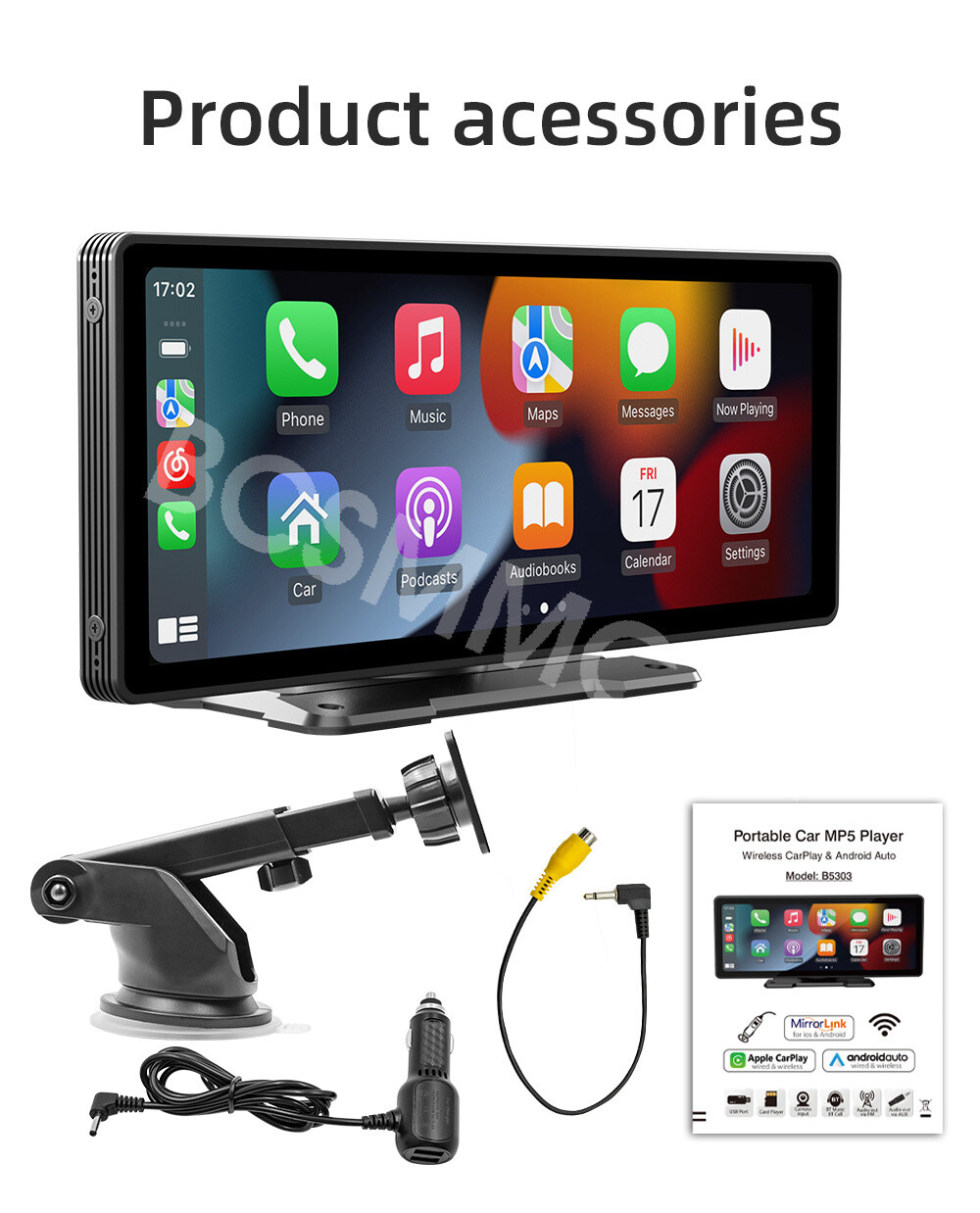 For Apple Carplay Car Stereo Radio MP5 Player Mirrorlink WiFi AUX In-Dash Units