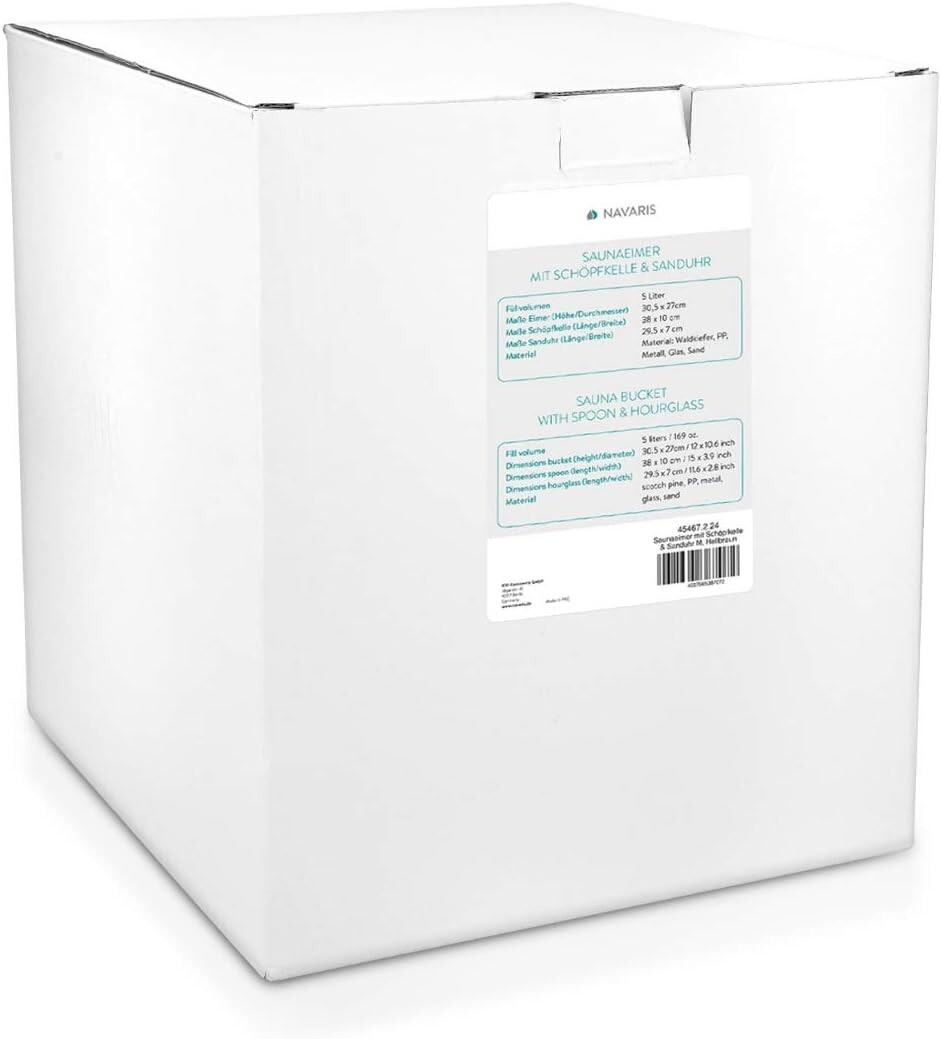 Luxury Sauna Accessory Set: Wooden Bucket, Ladle, and Sand Timer—1.3g Capacity