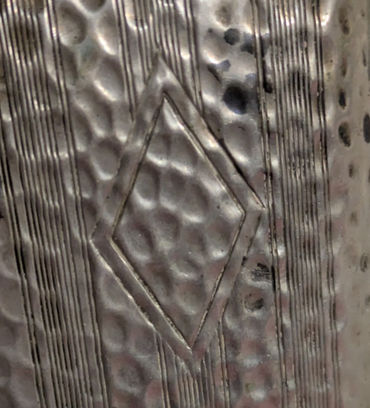 Vintage Presto Flask Hand Hammered Silver Plate with Diamond area for monogram