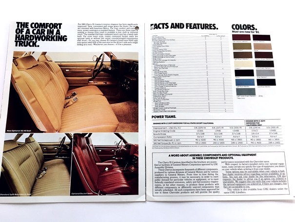 1981 Chevrolet El Camino Original Sales Brochure - SS Pickup Super Sport