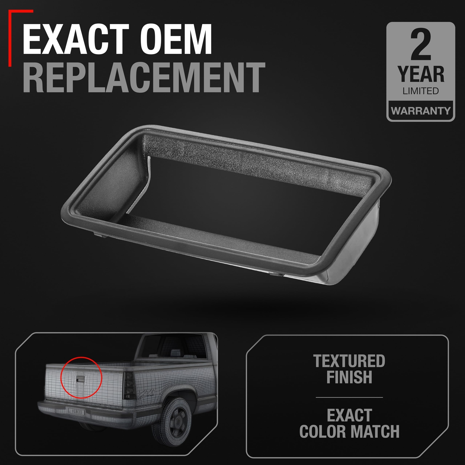 Tailgate Bezel for Chevrolet GMC C&K 1500, 2500, 3500 - Bezel