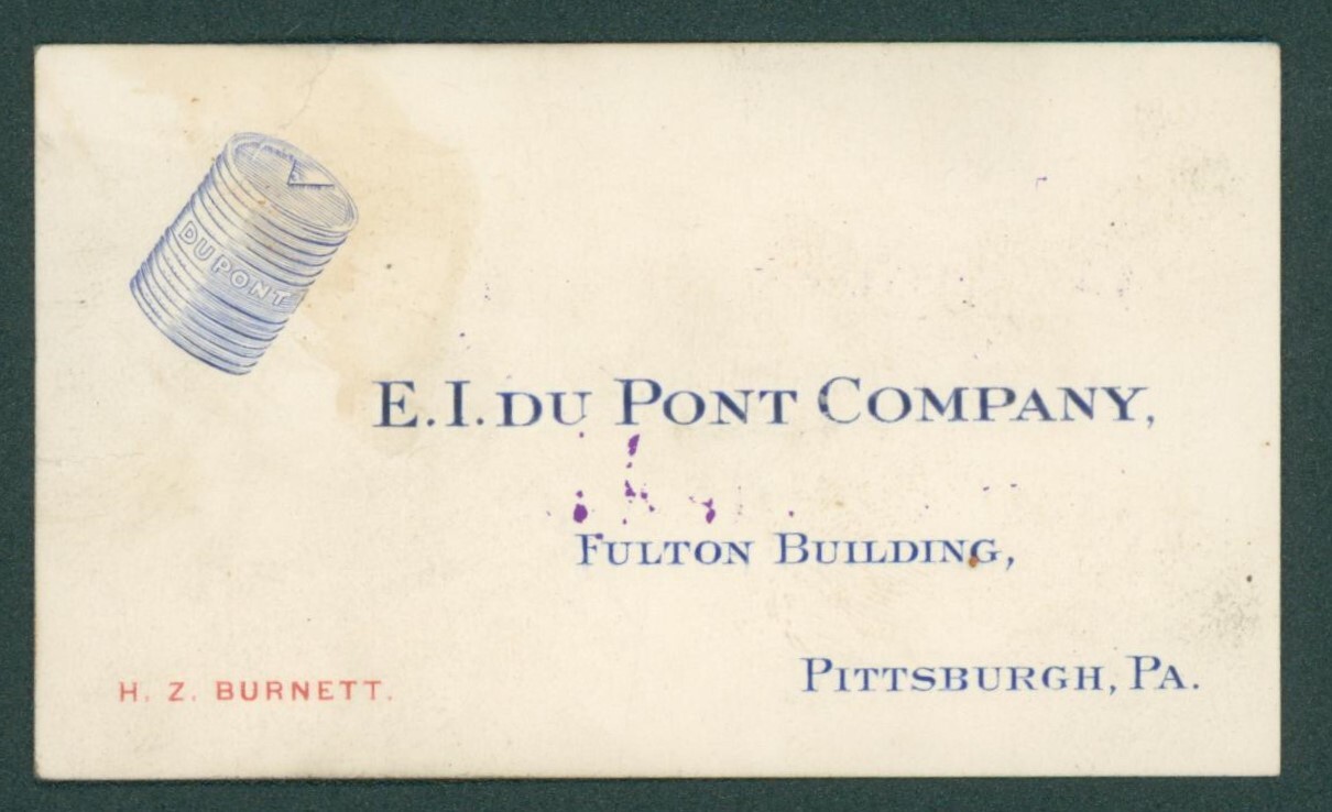 1904 Hercules Dynamite DuPont Black Powder Co Pittsburgh PA Business Card Letter