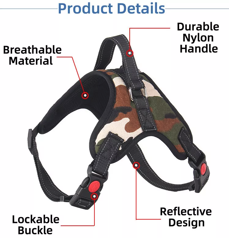 No Pull Dog Pet Harness Adjustable Control Vest Dogs Reflective XS S M Large XXL