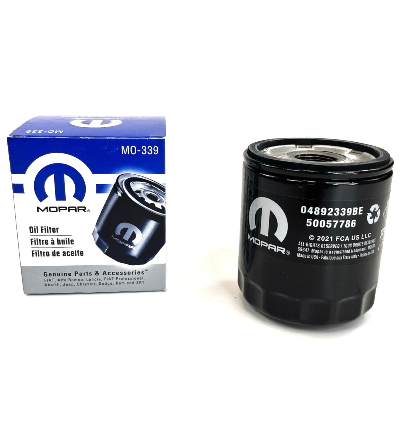 2 Pack Mopar 4892339BE Oil Filter MO-339 OEM 5005778 Chrysler Dodge Jeep Ram