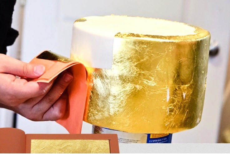 LumenGold Pure 24K pure Edible Gold leaf sheets LARGE 8 x 8 cm, 25 Sheets