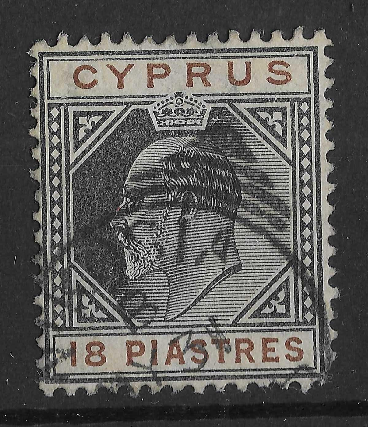 Cyprus 1904 EDVII 18pi SG70 Used