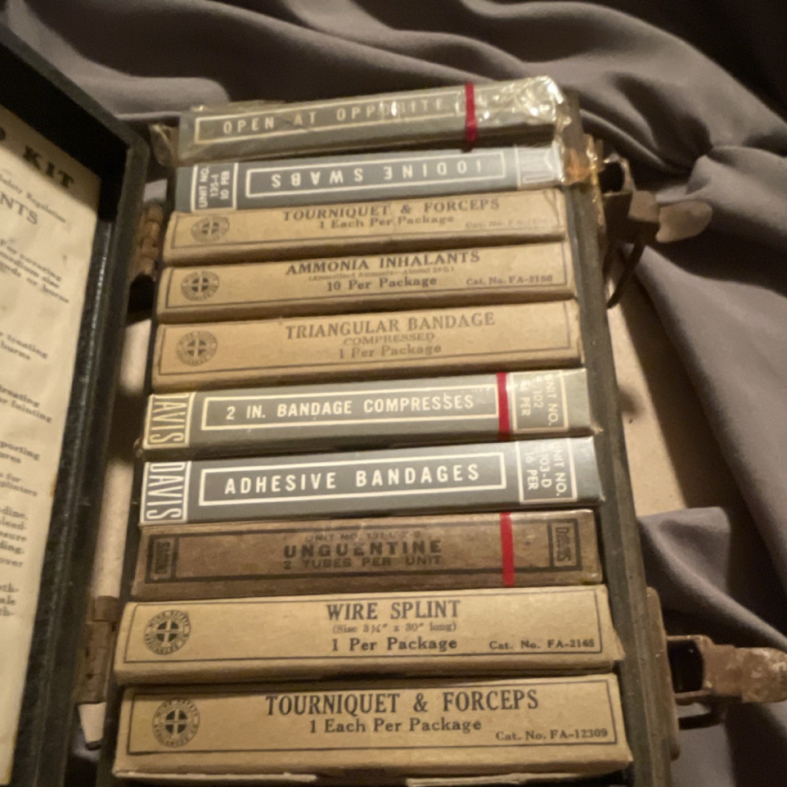 Mine Safety Appliances Co. Military Surplus First Aid Kit Original Contents