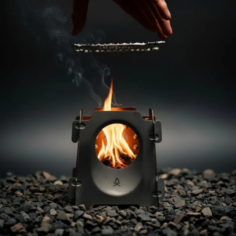 Uberleben Stoker Wood Burning Camp Stove Flatpack Twig Stove Ultralight Titanium