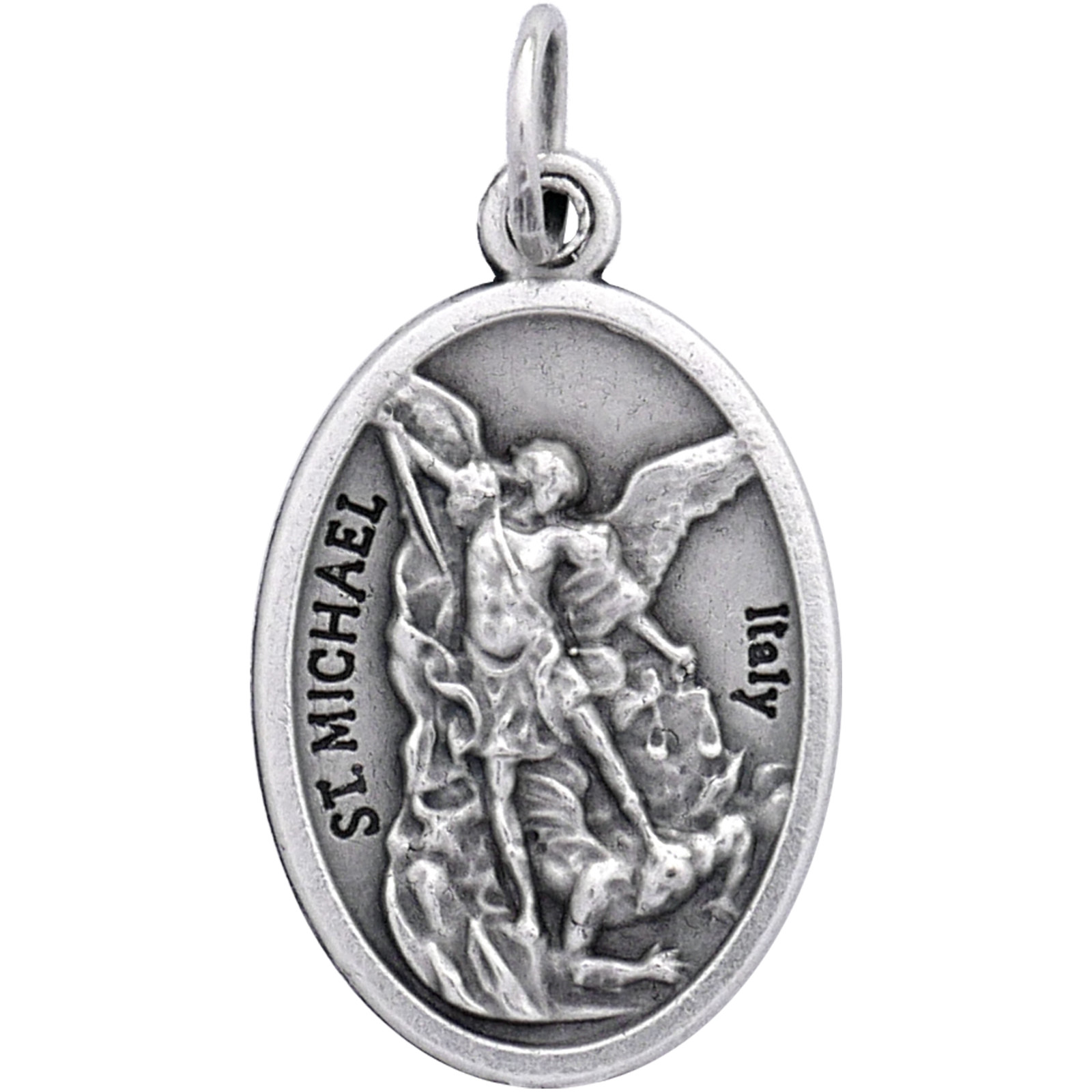100 St. Michael the Archangel Medals – 1" Silver Plated – Catholic Bulk Italy