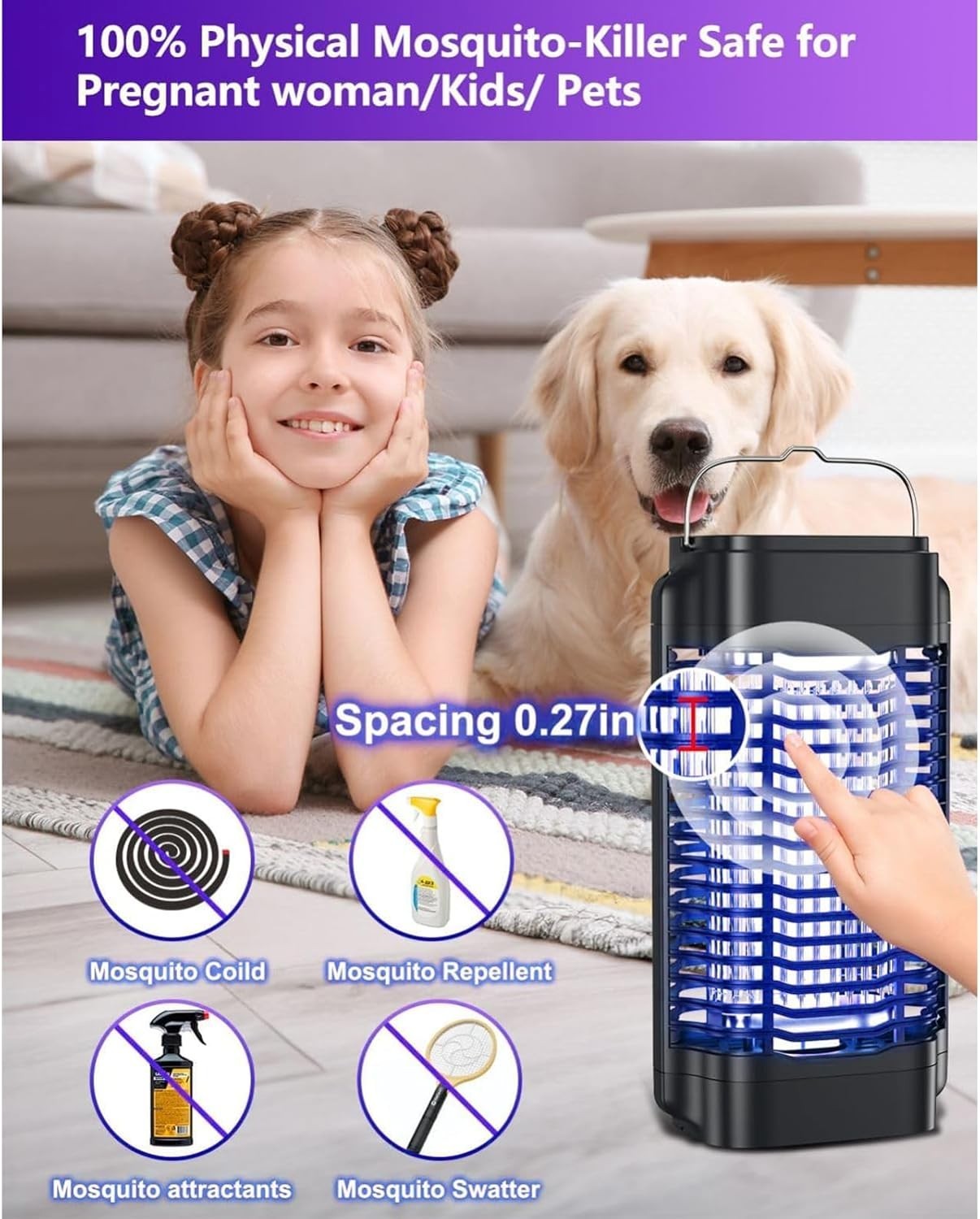 4200V Electric Mosquito Zapper Mosquito Trap Waterproof Fly Traps Mosquito