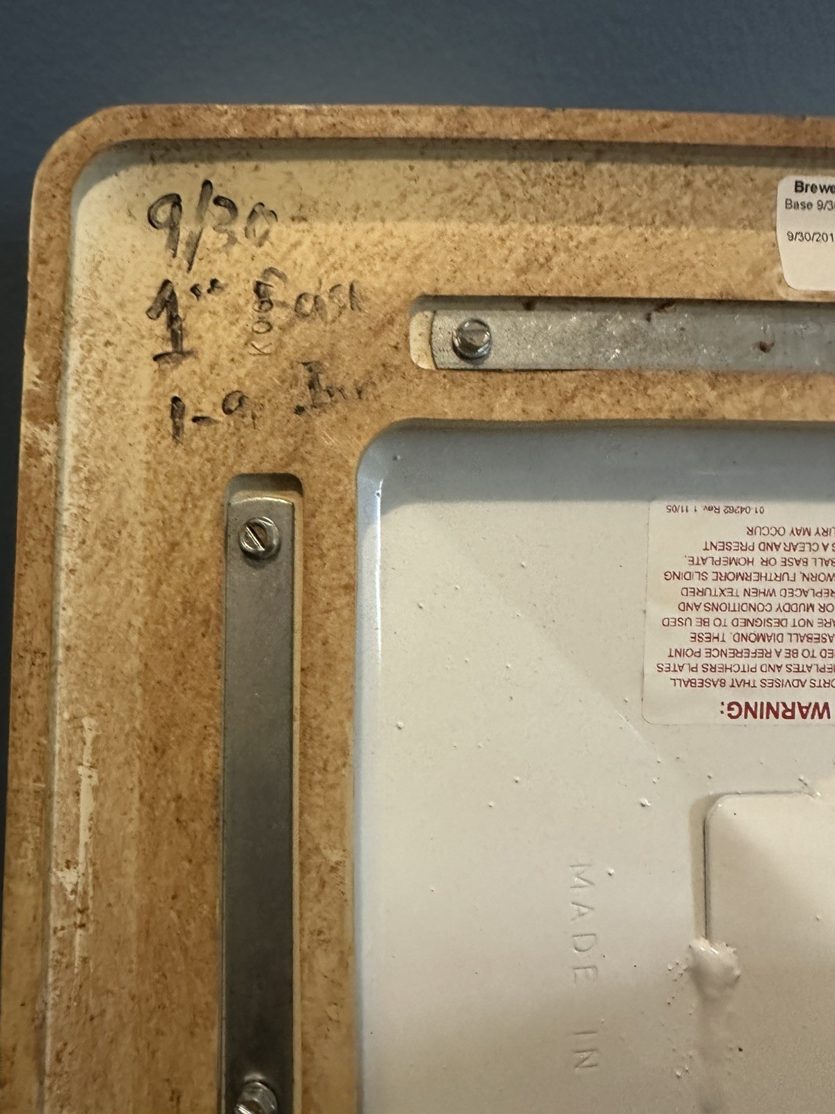 Milwaukee Brewers Game Used Base vs Detroit Tigers 1st Base: INN 1-9 9/30/18 MLB