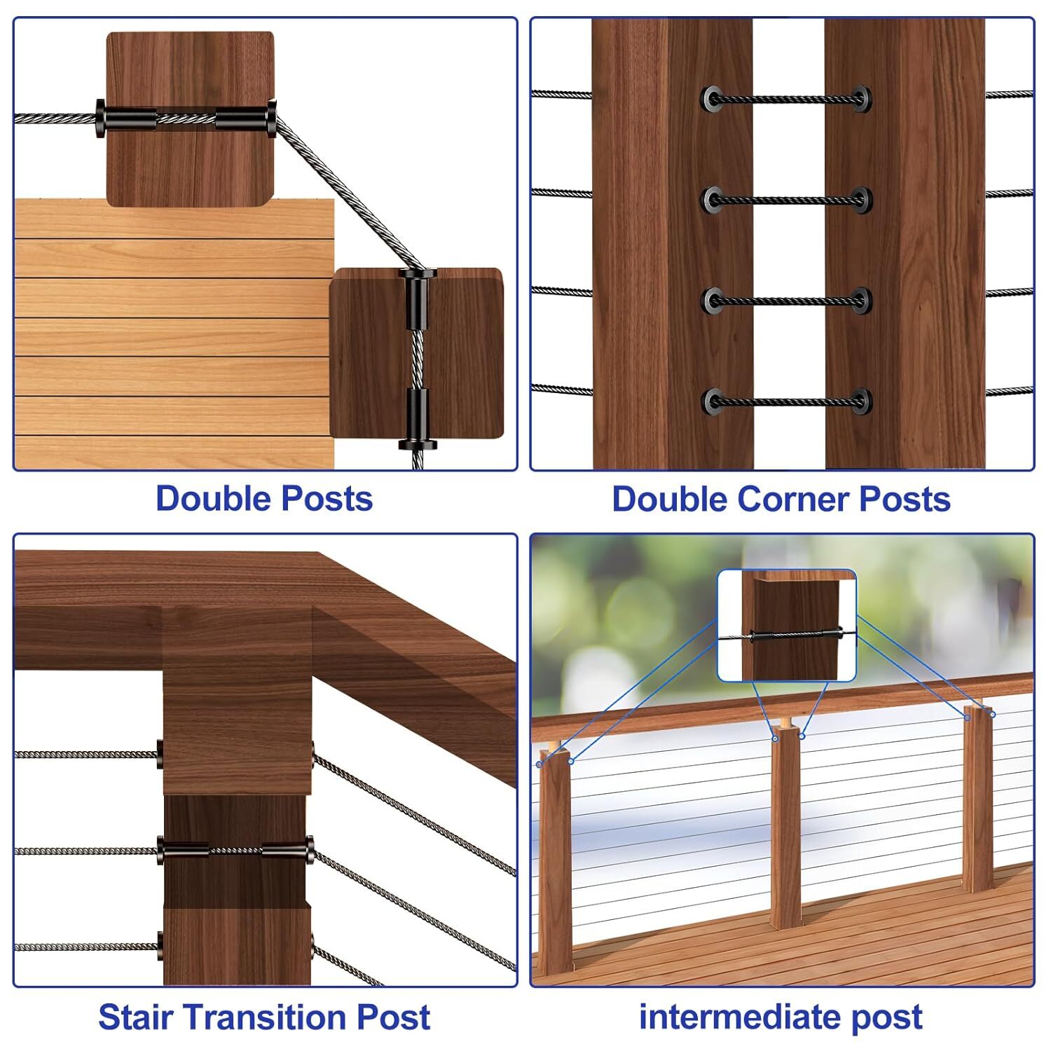 T316 Black Stainless Steel Protector Sleeve for 1/8" & 3/16“ Cable Railing