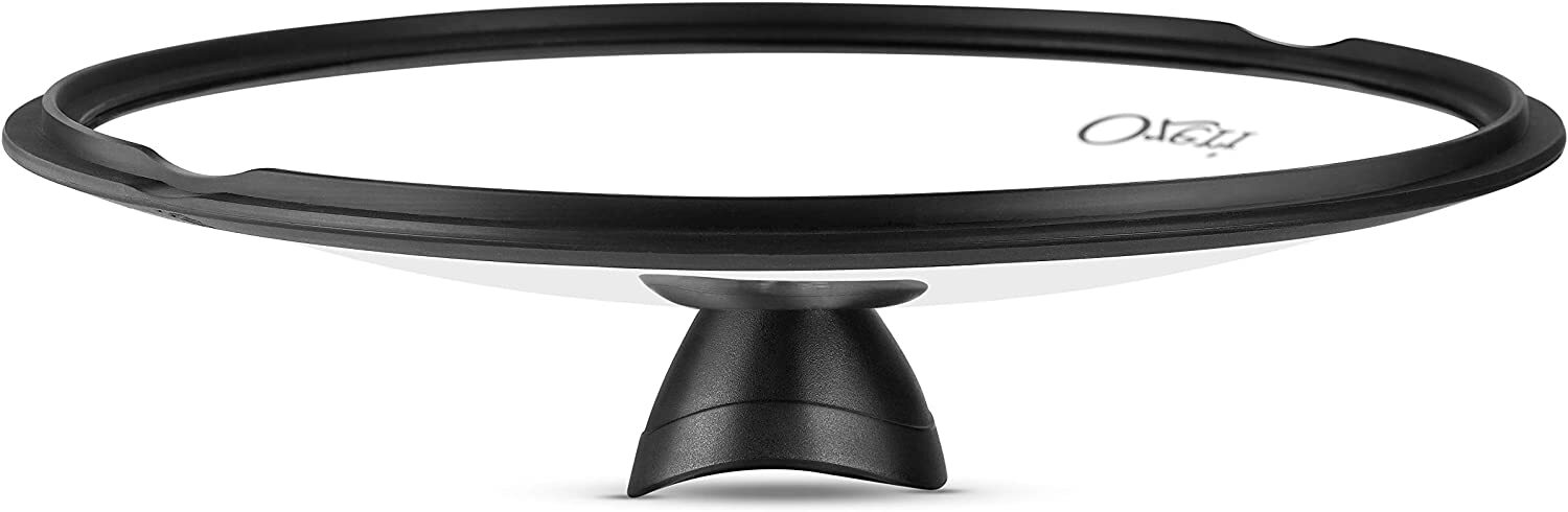Ozeri Tempered Glass Earth Fry Pan Lid [8 in, 10 in, 12 in] with Black Silicone