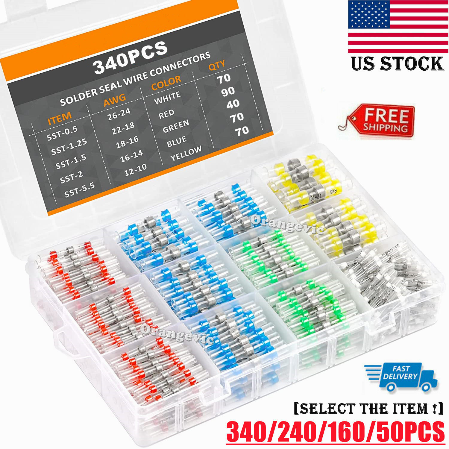 340/50Pcs Solderstick Waterproof Solder Wire Connector Kit Original Top Quality
