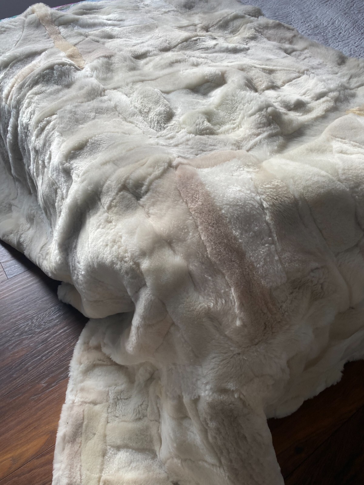 Double Bed Cover Sofa Blanket TOSCANA Wool Shearling Sheepskin Rug 160x200cm