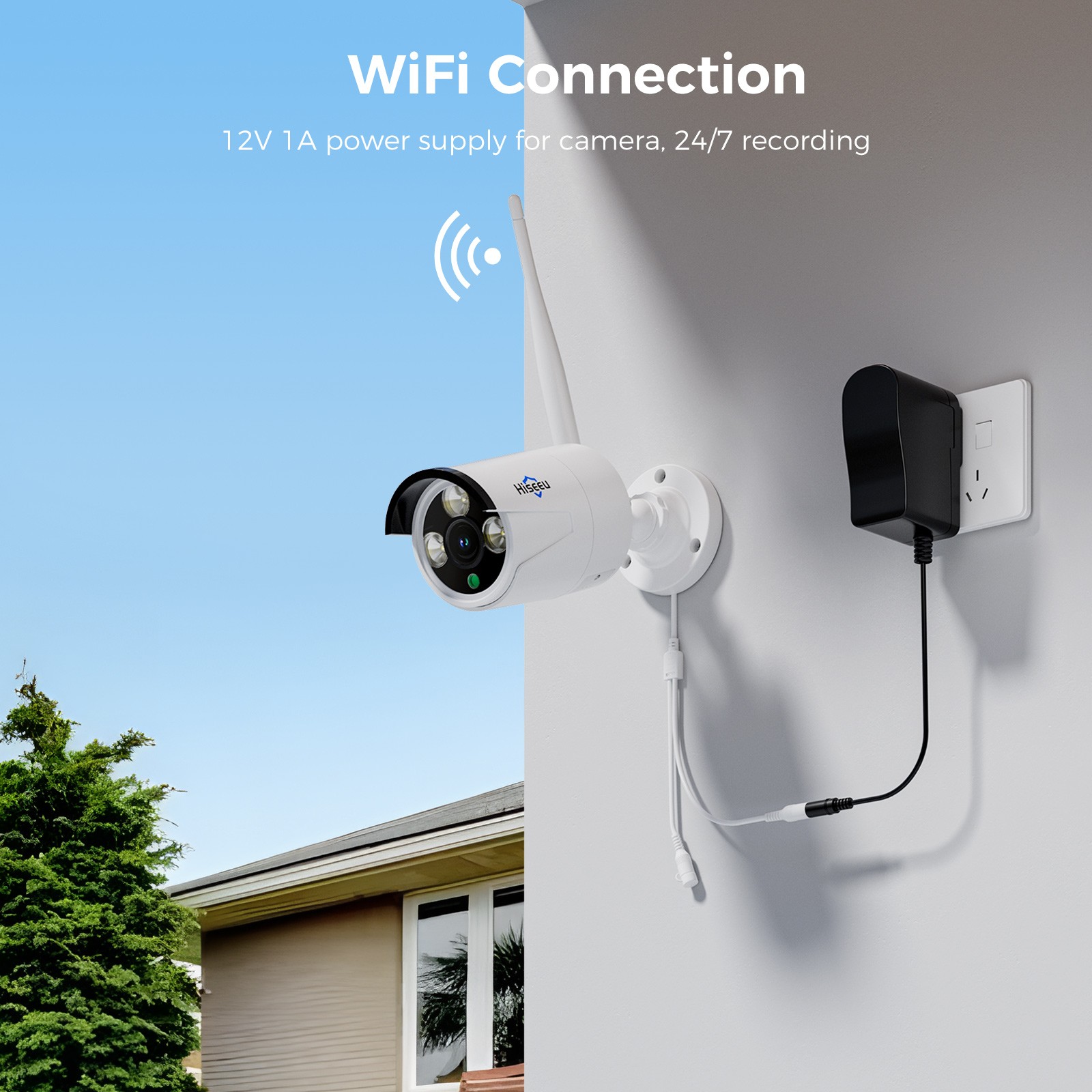 Hiseeu 8MP 10CH 10''Touch Screen NVR WiFi Outdoor Security Camera System HDD Lot