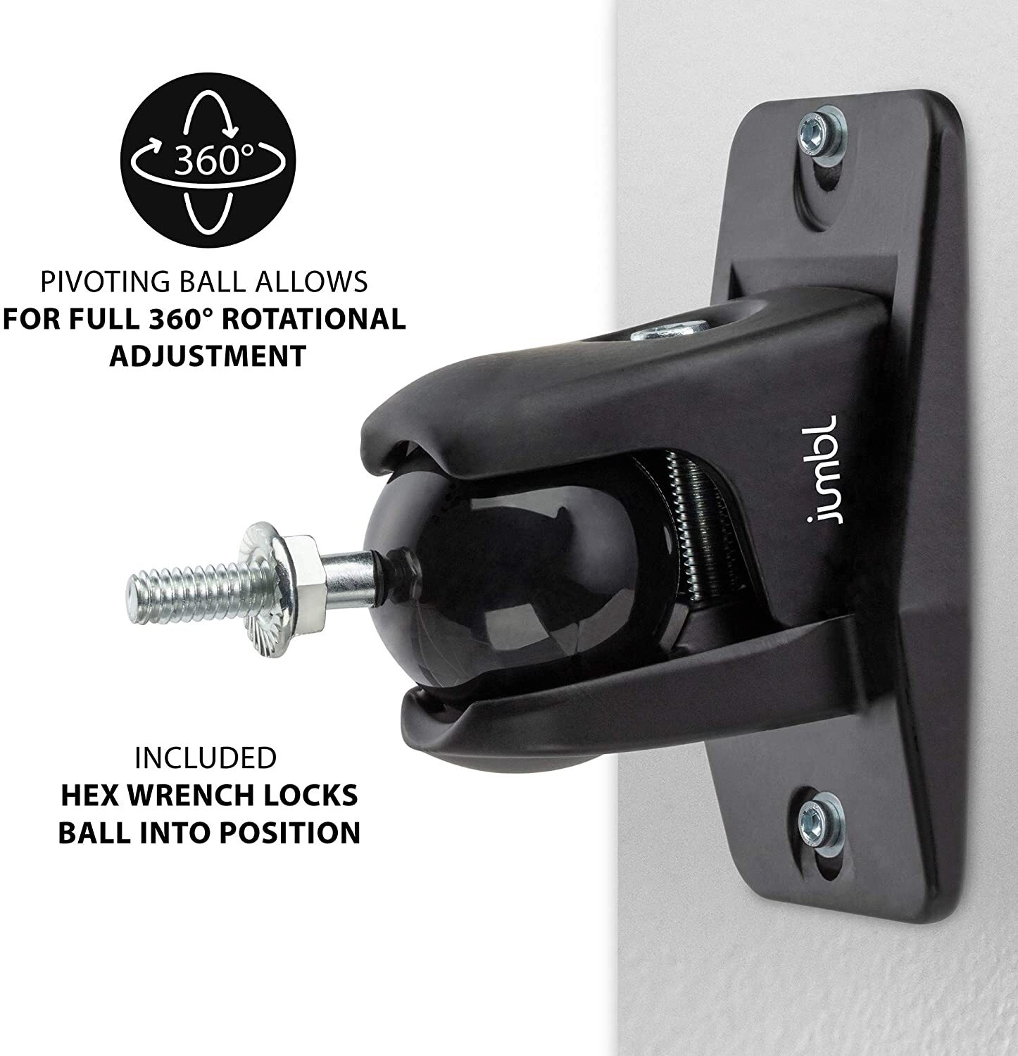 Jumbl, Stainless Steel 10 Lbs Max, Speaker Wall Mount Bracket, Pack of 2