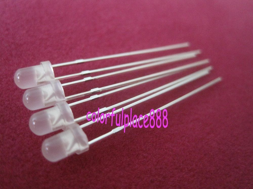 50pcs, 3mm Dual Bi Color Polar Changing Red/Green Led Diffused Leds + Resistors