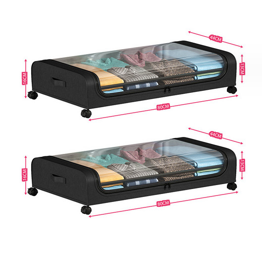 2 Pack Large Under Bed Contain Under Bed Storage Chest with Wheels Container