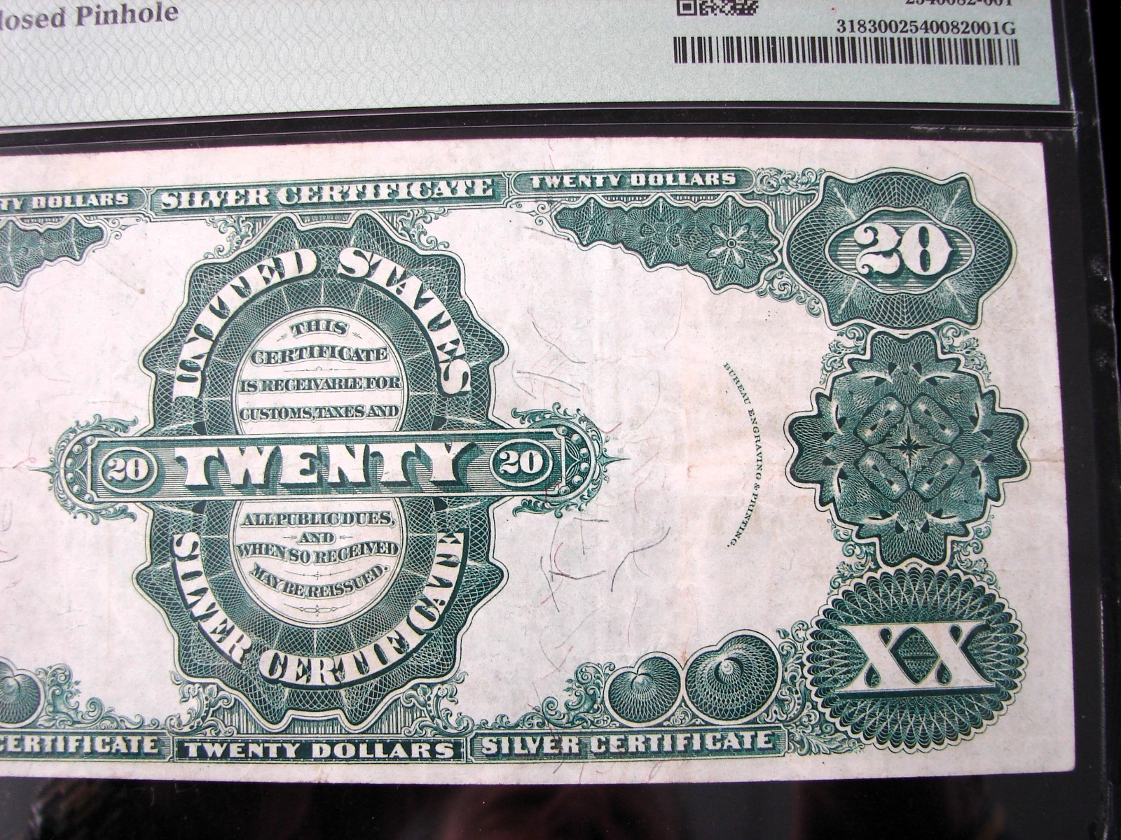 *1891 $20.00 SILVER CERTIFICATE Fr#318 TILLMAN/MORGAN "SCARCE NOTE" - 30 PMG*