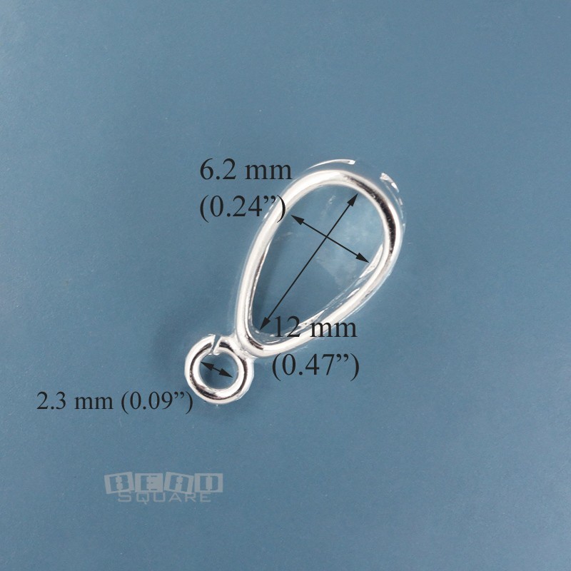 Sterling Silver Openwork Scroll Pendant Bail Connector w/Open Loop 18.5mm #44339