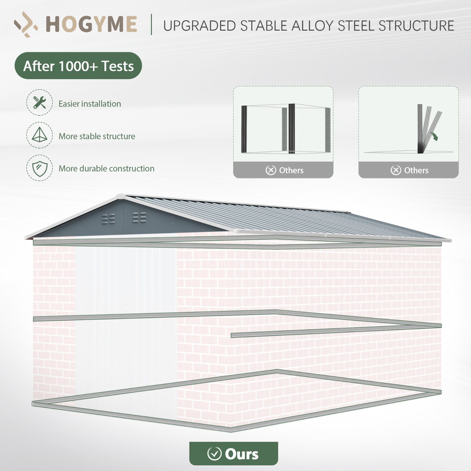 JAXSUNNY 8 x 12Ft Outdoor Storage Shed Steel Tool Shed with Lockable Doors Vents